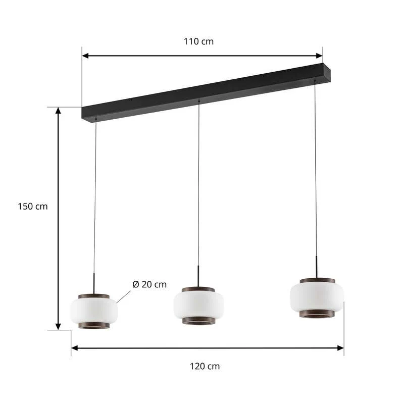 B-Ware Quitani Hängelampe Hängeleuchte Shiro LED Pendelleuchte dimmbar weiß walnuss