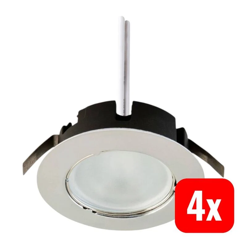 B-Ware EVN Einbauleuchte Halogen G4 20W dimmbar Chrom Downlight Leuchte Ø70mm IP20