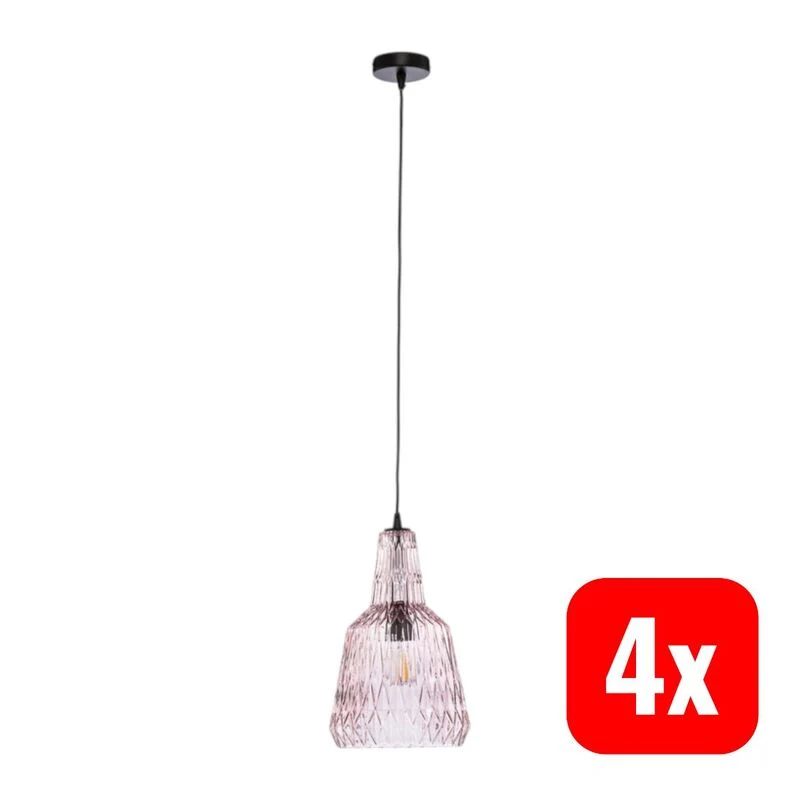 B-Ware Lindby Hängeleuchte Belarion LED Pendelleuchte Lampe dimmbar pink 35cm Höhe