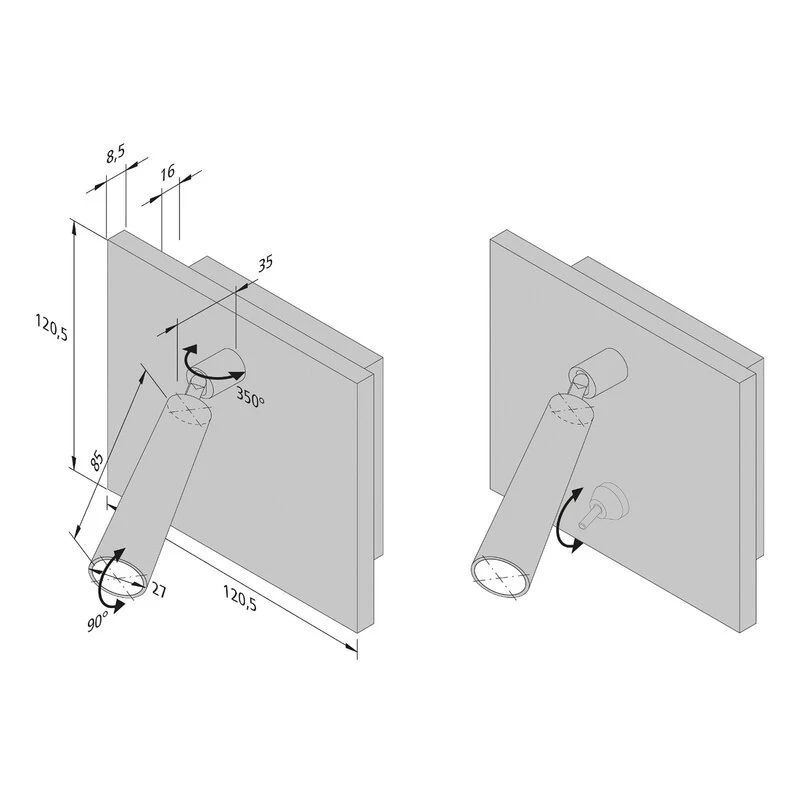 B-Ware Hera BL1-LED Ein-/Anbau Leseleuchte Leselampe Leuchte Lampe Leselicht