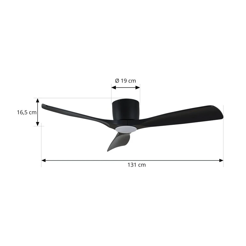 B-Ware Lucande Deckenventilator Ventilator LED smart Tuya Moneno CCT schwarz dimmbar