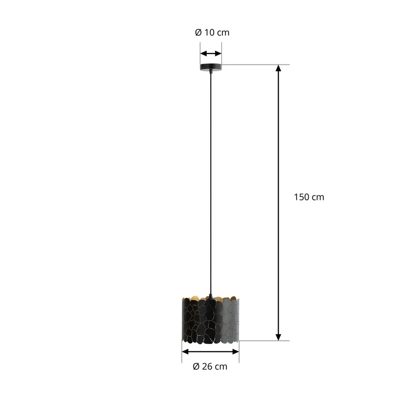 B-Ware Lindby Aralena Pendant Light, Black/gold, Metal, Ø 26 Cm