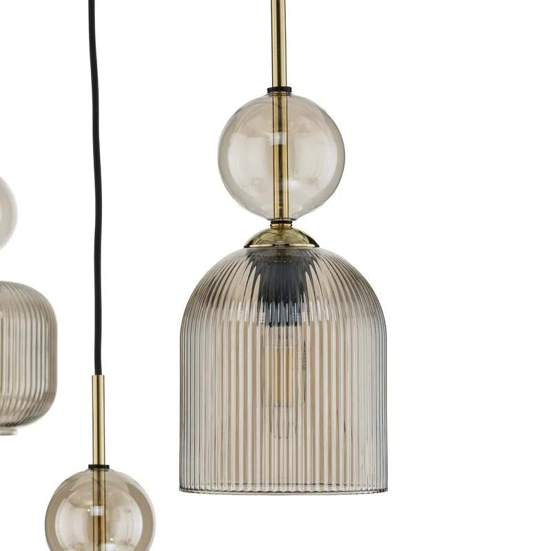 B-Ware TK Lighting Hängelampe Sophia LED Pendelleuchte dimmbar schwarz grau 65cm