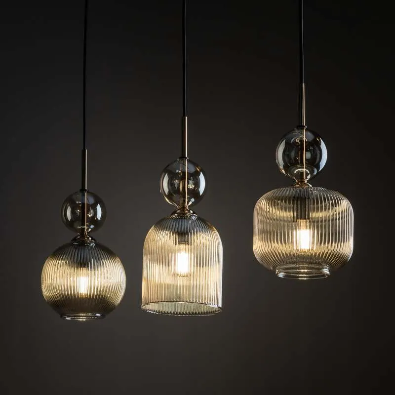 B-Ware TK Lighting Hängelampe Sophia LED Pendelleuchte dimmbar schwarz grau 65cm