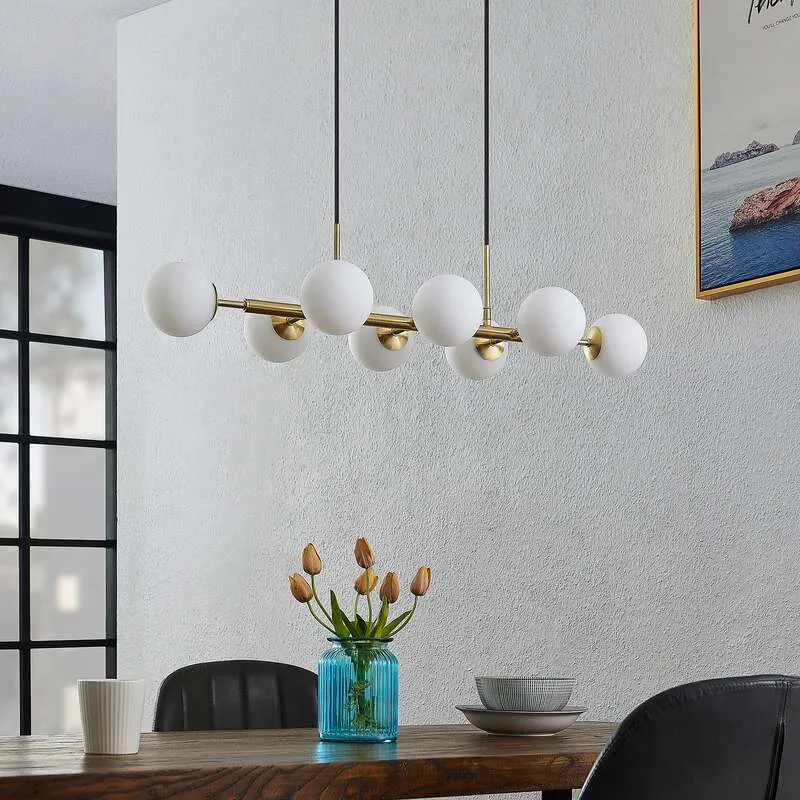 B-Ware Lindby Kiamo Hängeleuchte Pendelleuchte Deckenlampe Leuchte Glasschirme opal838