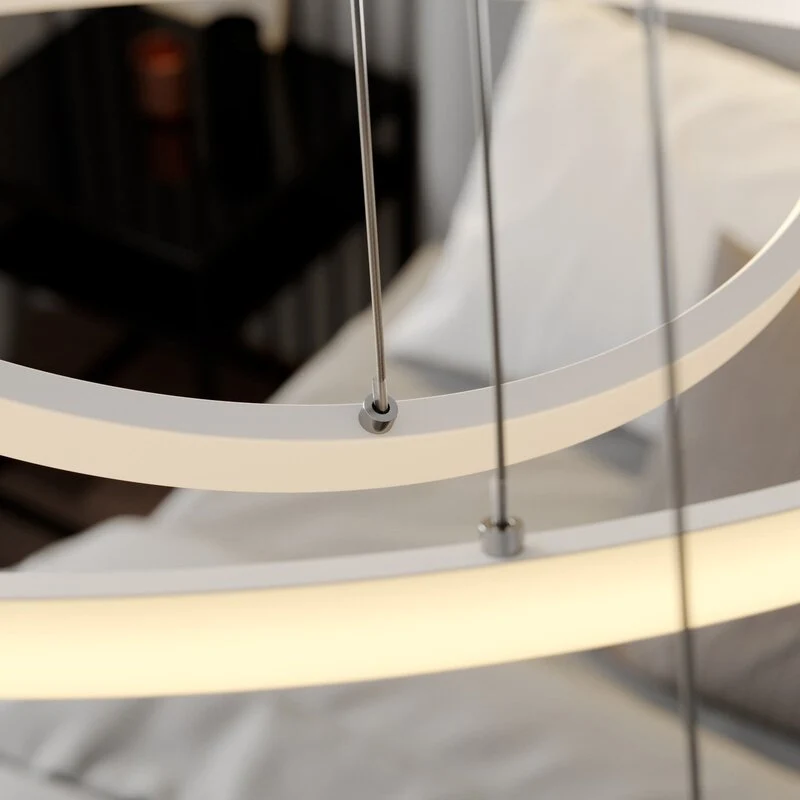 B-Ware Lucande Pendelleuchte Pendellampe LED Ezana weiß Metall Inneneinrichtung dimmbar