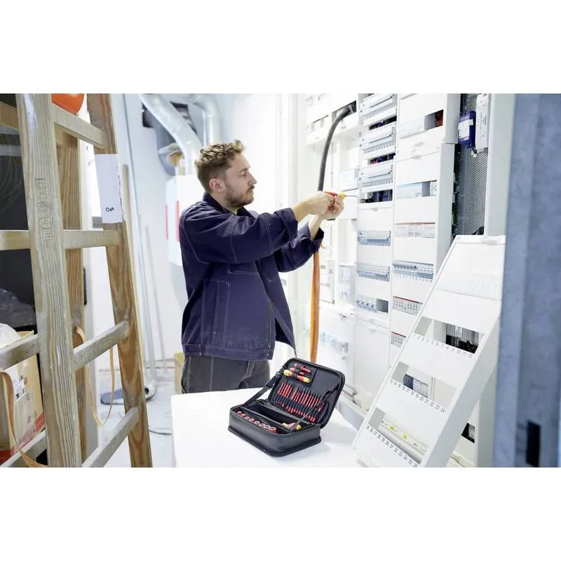 B-Ware Wiha Werkzeugkoffer Handwerker 32tlg VDE Werkzeugset für Elektriker schwarz