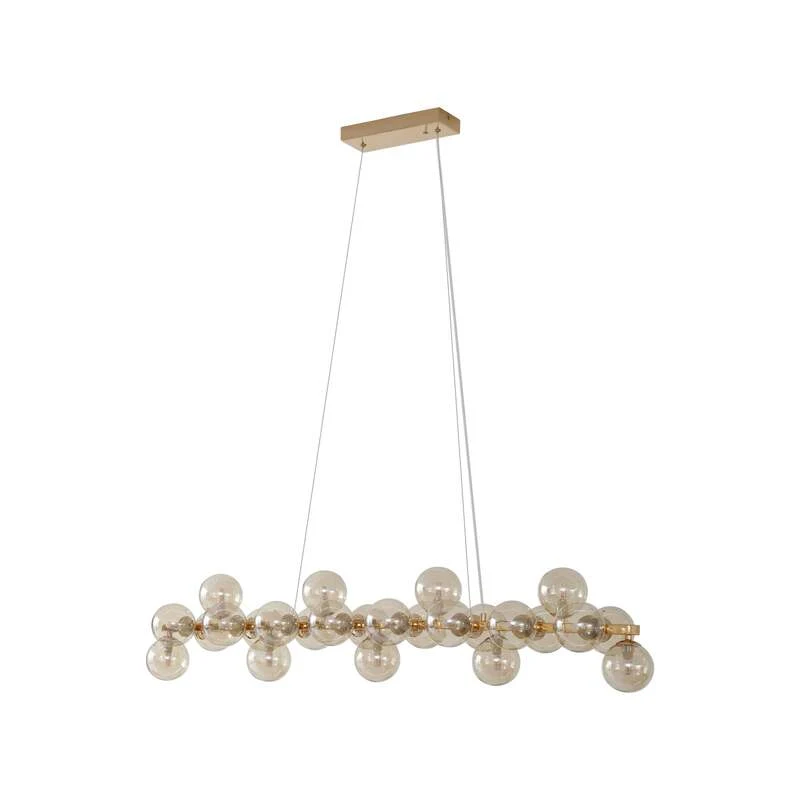 B-Ware Lucande Hängeleuchte Naelen LED Pendelleuchte dimmbar gold amber 125cm Glas
