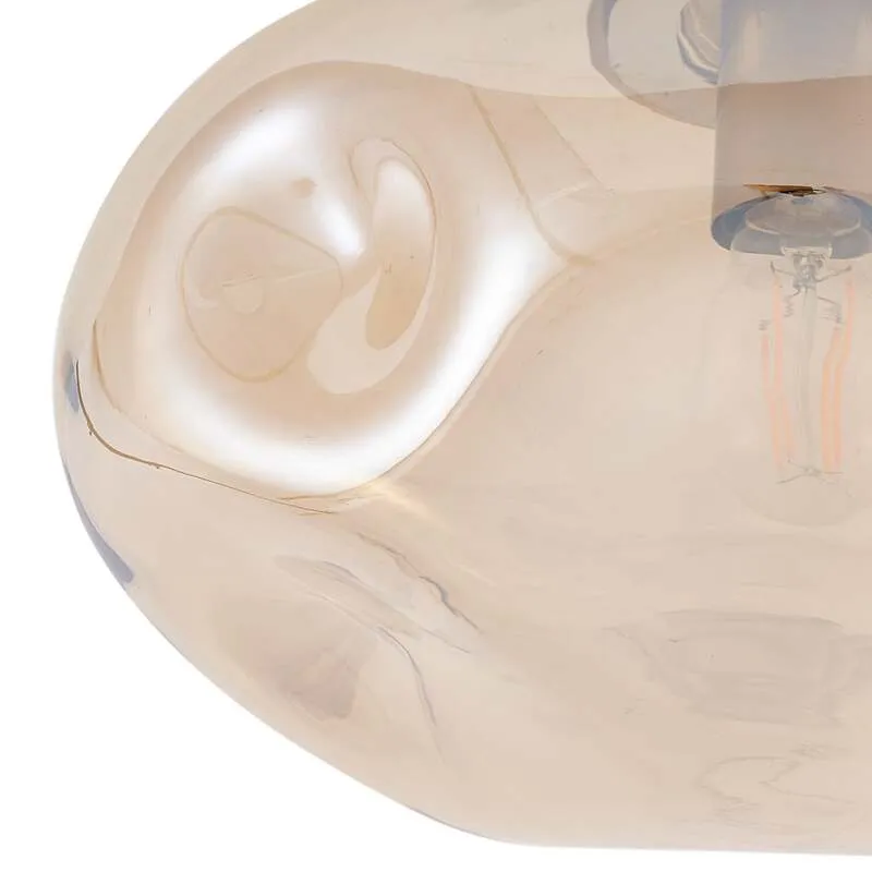 B-Ware Lindby Deckenleuchte Lelia amber Glas Ø 35 cm dimmbar für Wohnzimmer
