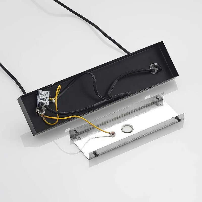 B-Ware Lindby Hängeleuchte Ferris 4-flammig LED Pendelleuchte Lampe Holz schwarz 90cm