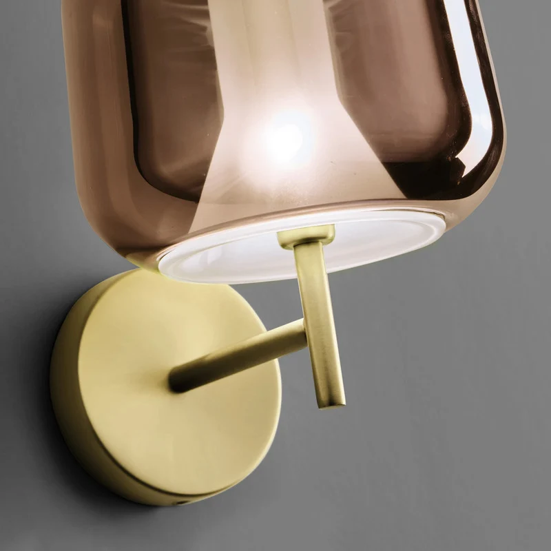 B-Ware miloox by Sforzin Wandlampe X-Ray kupferfarben/goldfarben Höhe 27,5 cm Glas