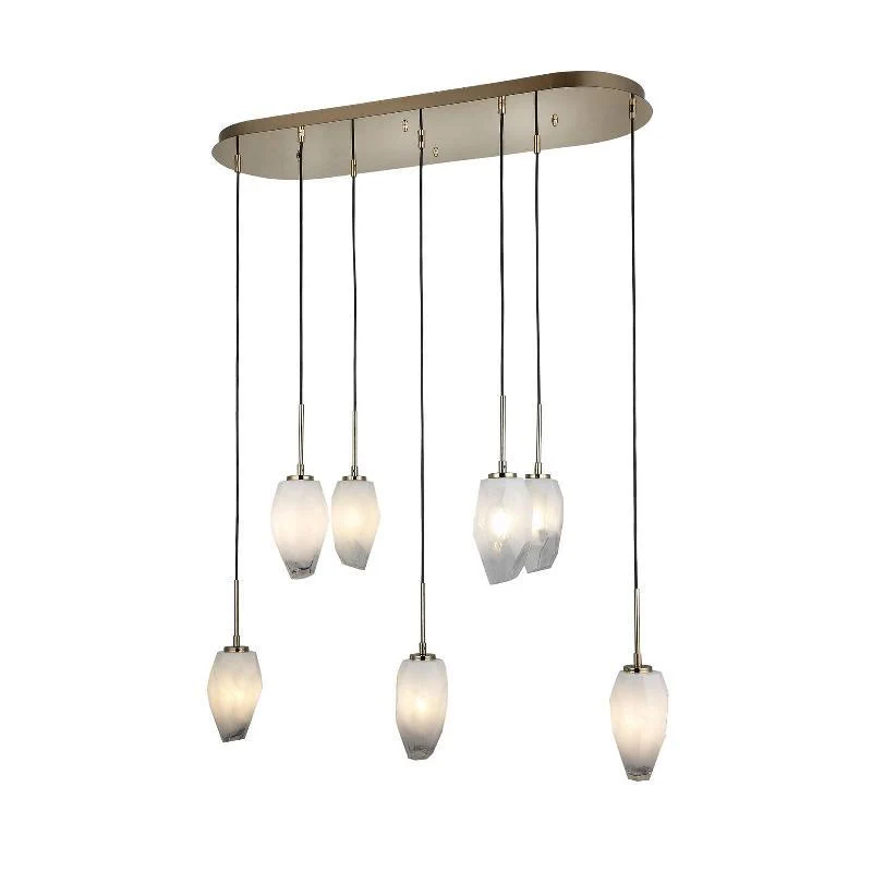 B-Ware Lucea Hängelampe Dame Pendelleuchte Hängeleuchte Deckenleuchte 7-flg. Gold E14