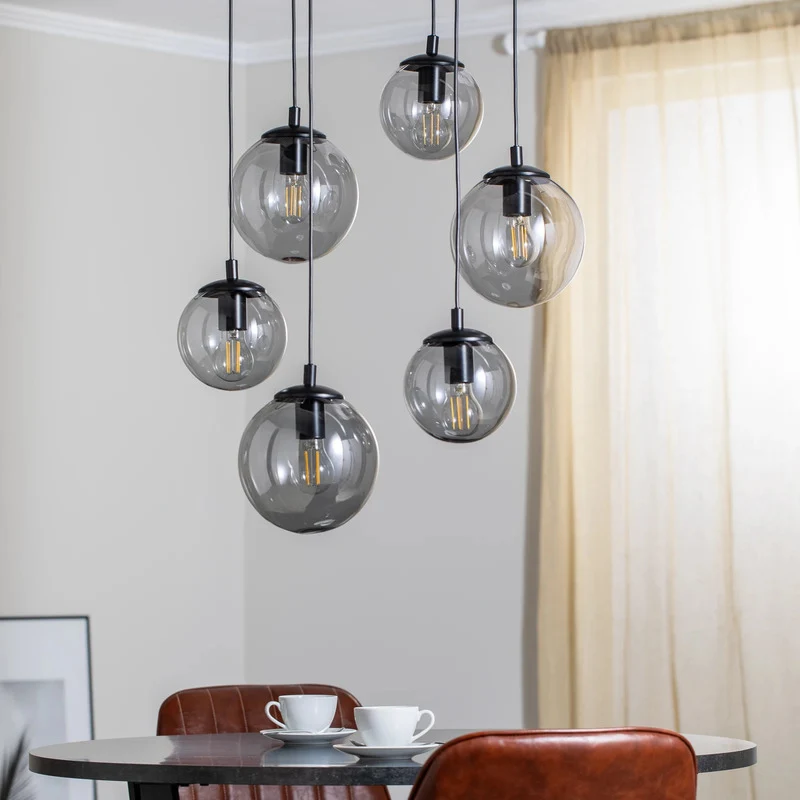 B-Ware Euluna Hängeleuchte Smoky mit Glasschirmen Pendelleuchte Hängelampe Lampe 6-flg.