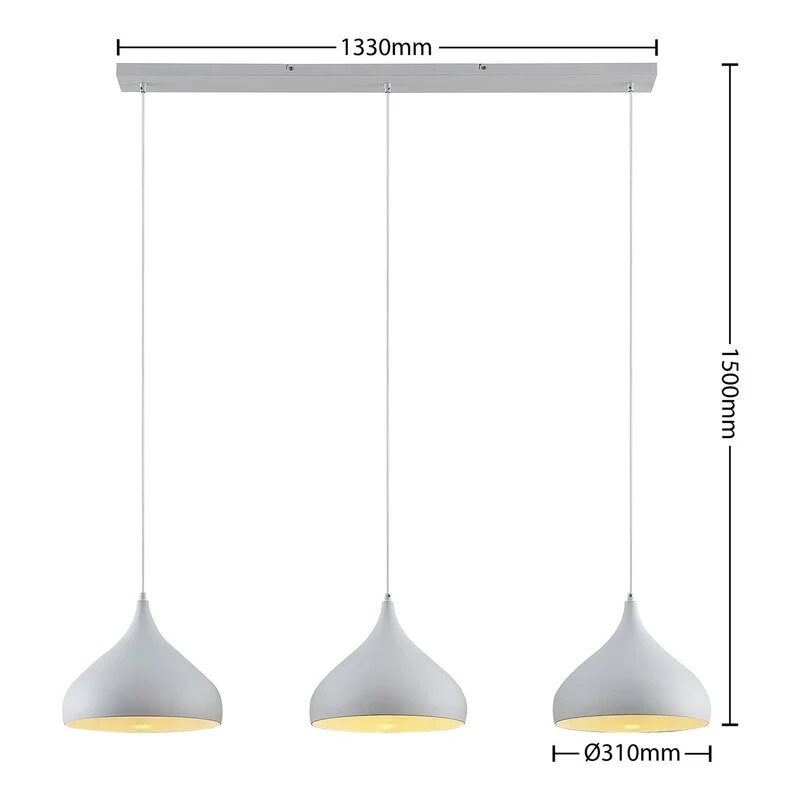 B-Ware Lindby Elamira Pendelleuchte Deckenlampe Hängeleuchte Deckenlicht E27 3-flg weiß