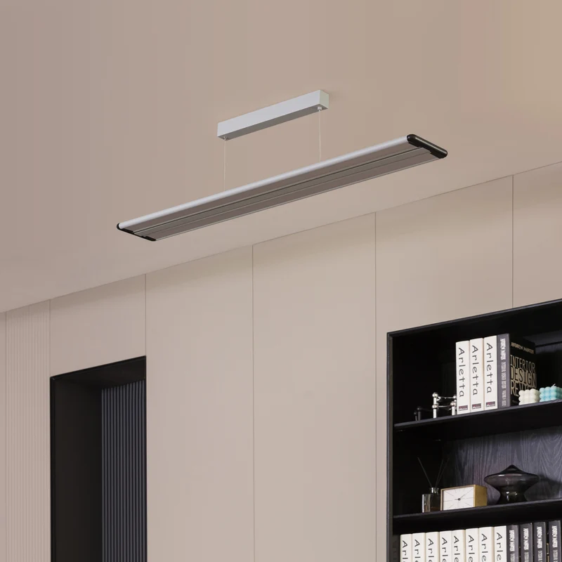 B-Ware Prios Hängeleuchte LED Zyair silber Aluminium 5700lm dimmbar Pendelleuchte Panel