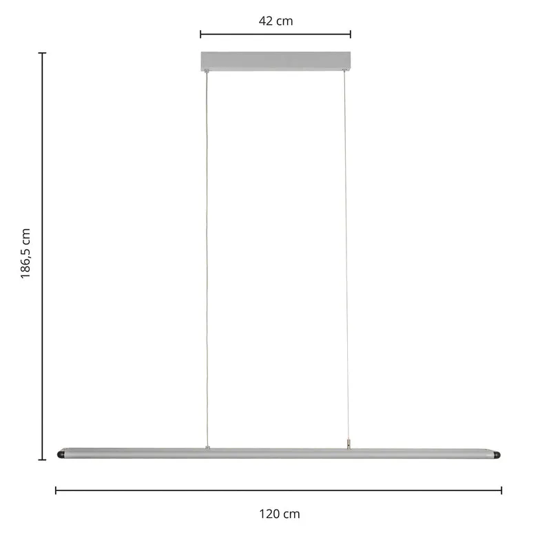 B-Ware Prios Hängeleuchte LED Zyair silber Aluminium 5700lm dimmbar Pendelleuchte Panel