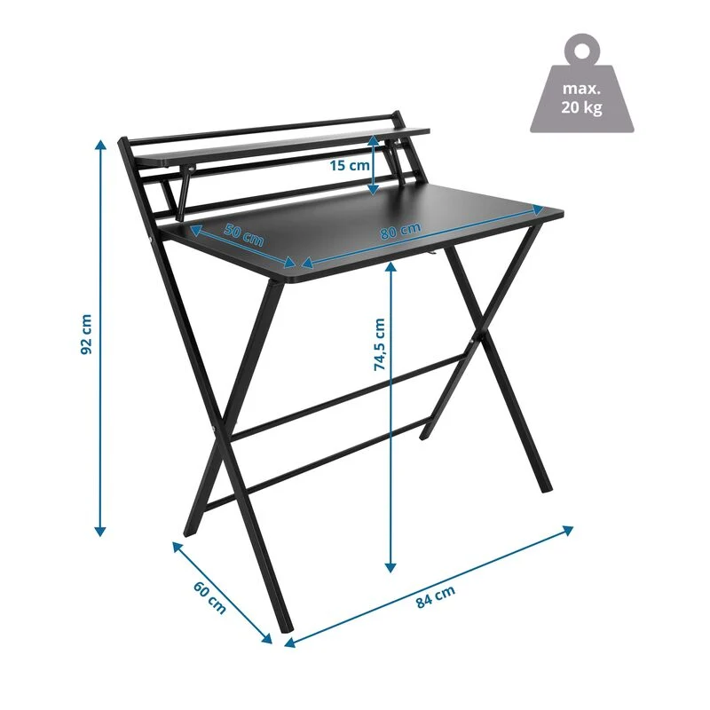 B-Ware hjh OFFICE Schreibtisch Arbeitstisch EASY CLAP Computertisch Tisch 92x84 schwarz