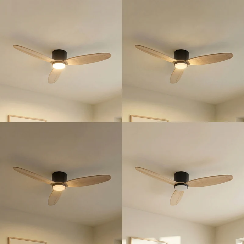 B-Ware Lucande Deckenventilator Lignia LED Ventilator Holz schwarz Ø132cm Fernbedienung
