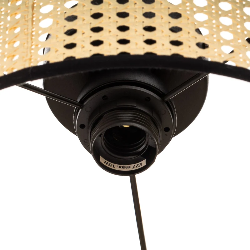B-Ware Deckenleuchte Lampe Boho Rattan Beleuchtung Deckenlampe Baumwolle beige petrol