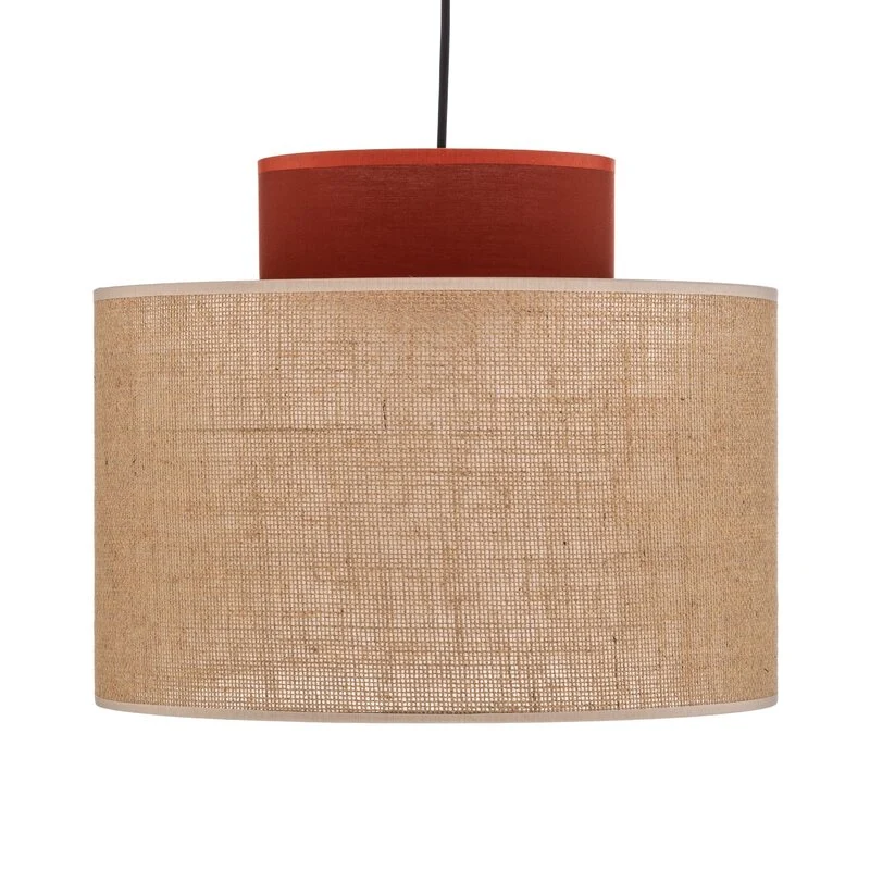B-Ware Hängeleuchte Duo Ø 38 cm rostbraun naturbraun Jute Deckenlampe Lampe Leuchte829
