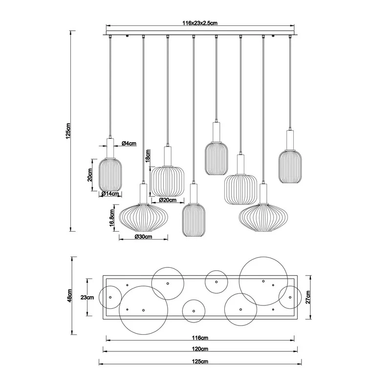 B-Ware Globo Lighting Normy Hängeleuchte Pendelleuchte Metall messingfarben modern