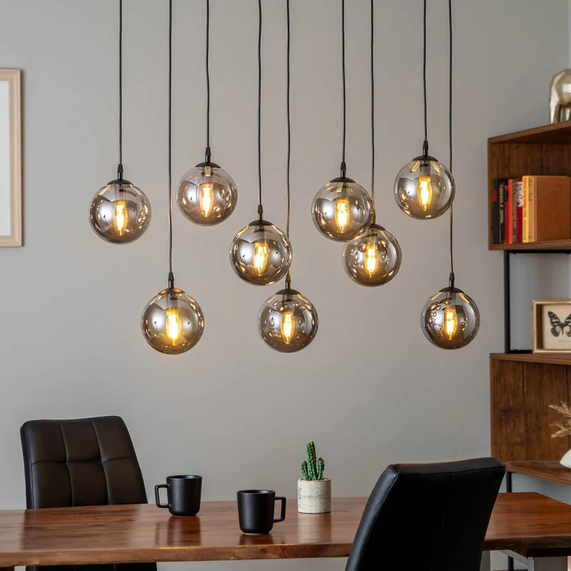 B-Ware Euluna Hängeleuchte Glassy Hängelampe Pendelleuchte Lampe Leuchte 9-flammig Glas