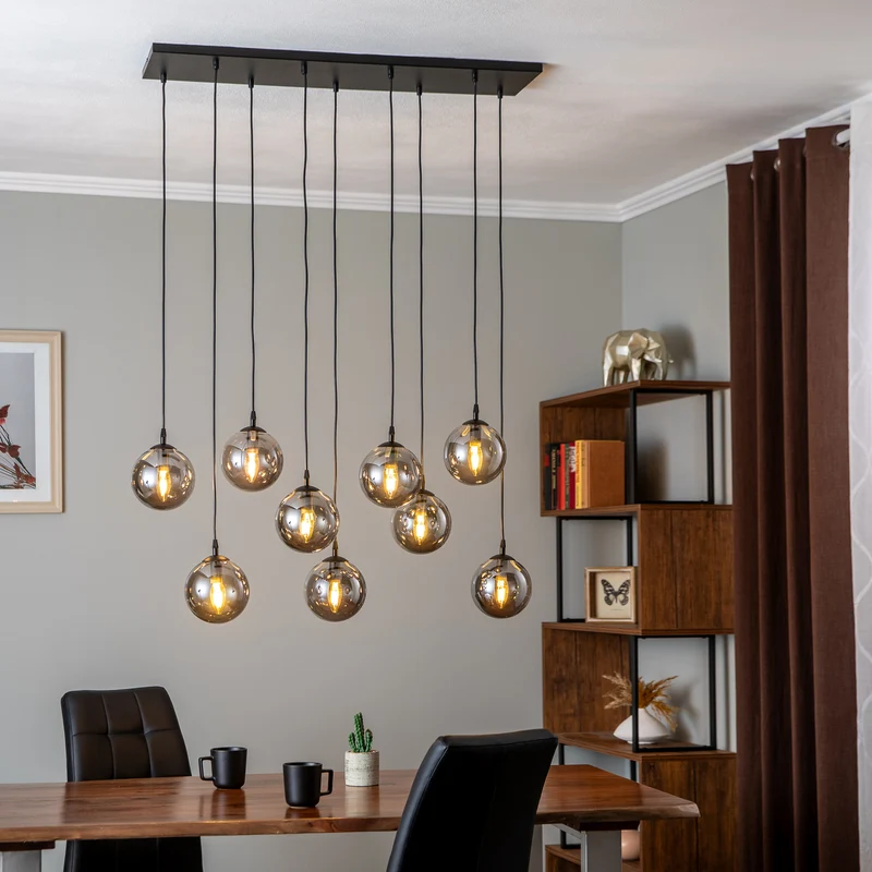 B-Ware Euluna Hängeleuchte Glassy Hängelampe Pendelleuchte Lampe Leuchte 9-flammig Glas