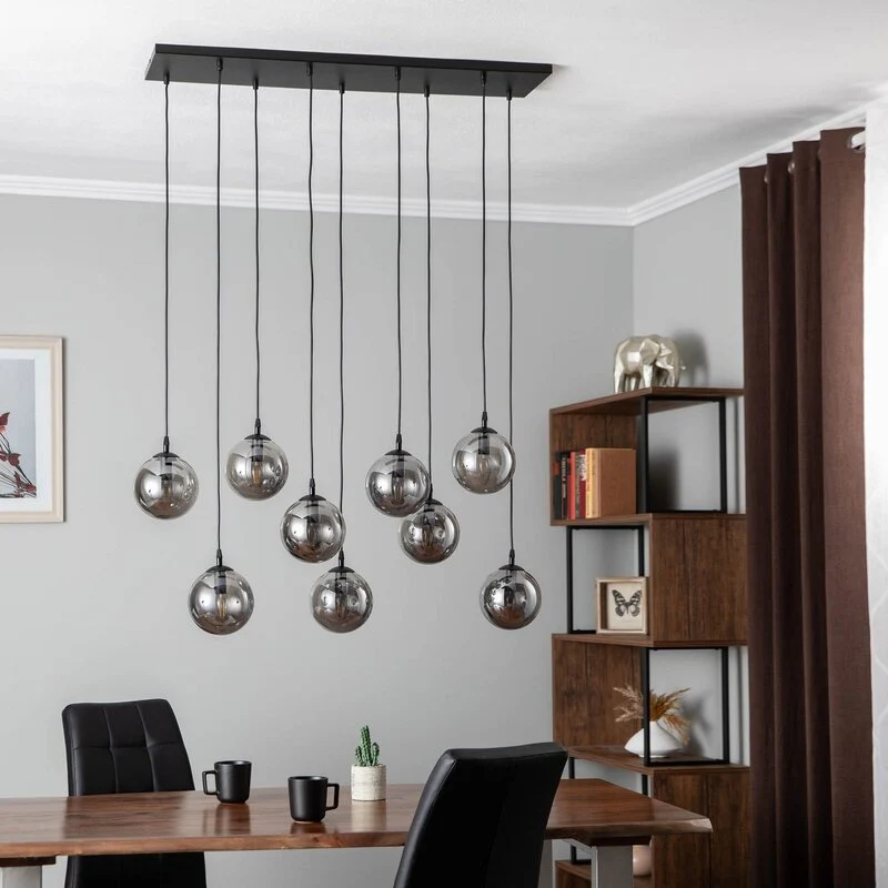 B-Ware Euluna Hängeleuchte Glassy Hängelampe Pendelleuchte Lampe Leuchte 9-flammig Glas