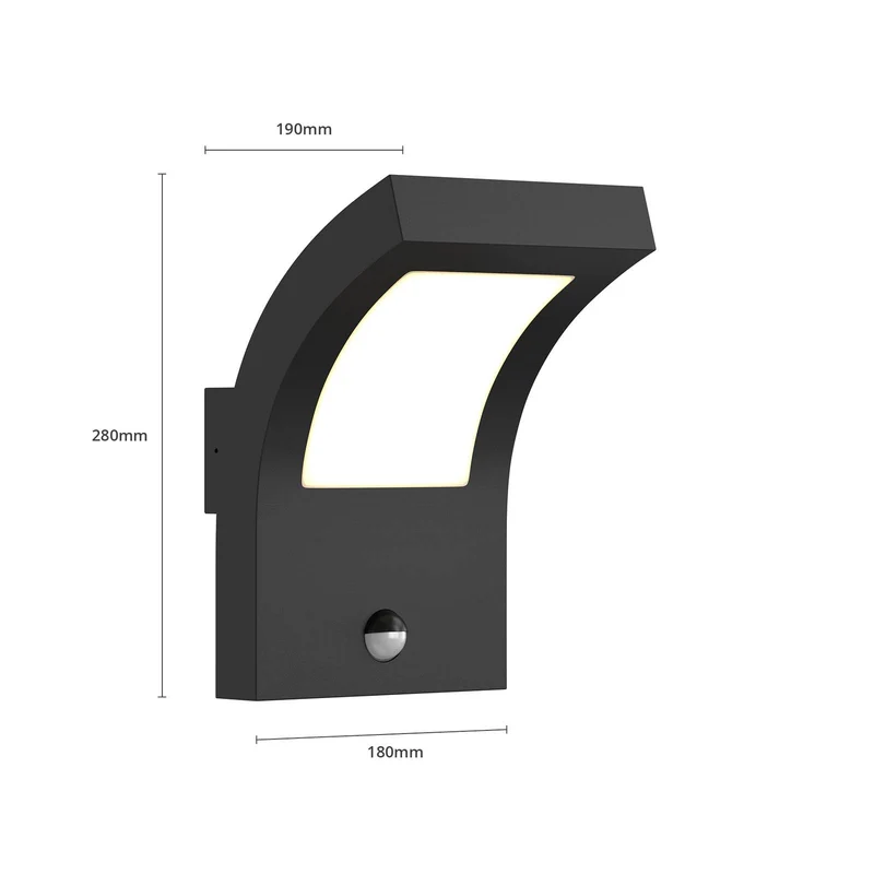 B-Ware Arcchio Außenleuchte Wandlampe LED Außenbeleuchtung Bewegungsmelder grafitg77