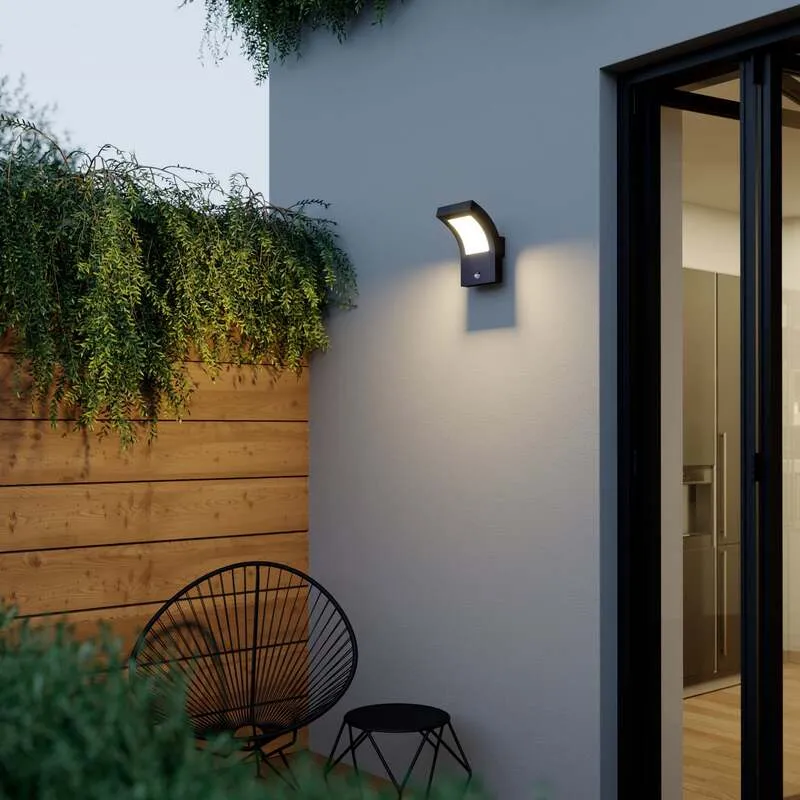 B-Ware Arcchio Außenleuchte Wandlampe LED Außenbeleuchtung Bewegungsmelder grafitg77