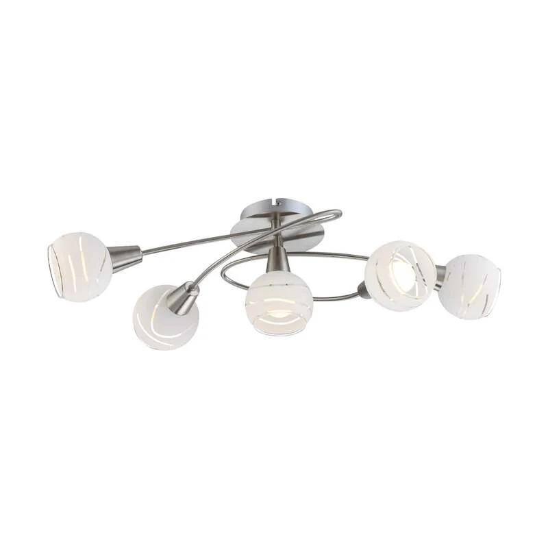B-Ware Globo Deckenlampe Deckenleuchte Elliott Lampe Länge 62 cm nickel matt Metall