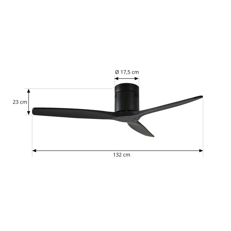 B-Ware Lucande Deckenventilator Ventilator Vindur schwarz DC Fernbedienung 132 cm leise