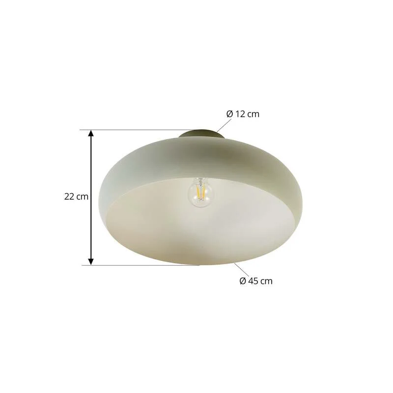 B-Ware Lindby Deckenleuchte Elover Deckenlampe Deckenlicht Lampe hellgrün Ø 45 cm Eisen