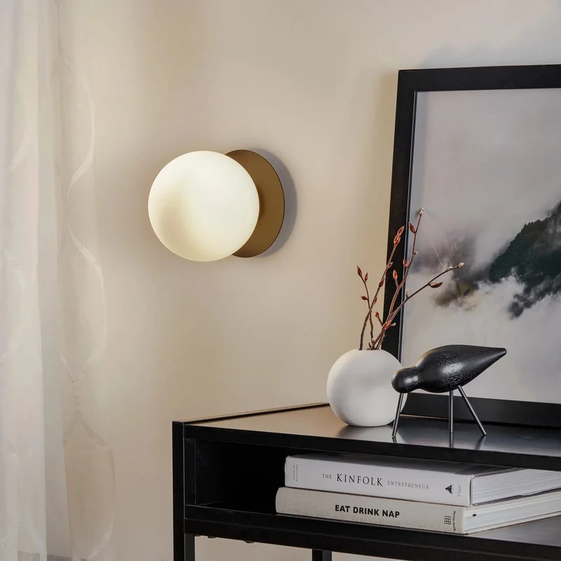 B-Ware Wandleuchte Minerva K1 Metall schwarz Lampe Leuchte Wandlicht Kugel rund E14