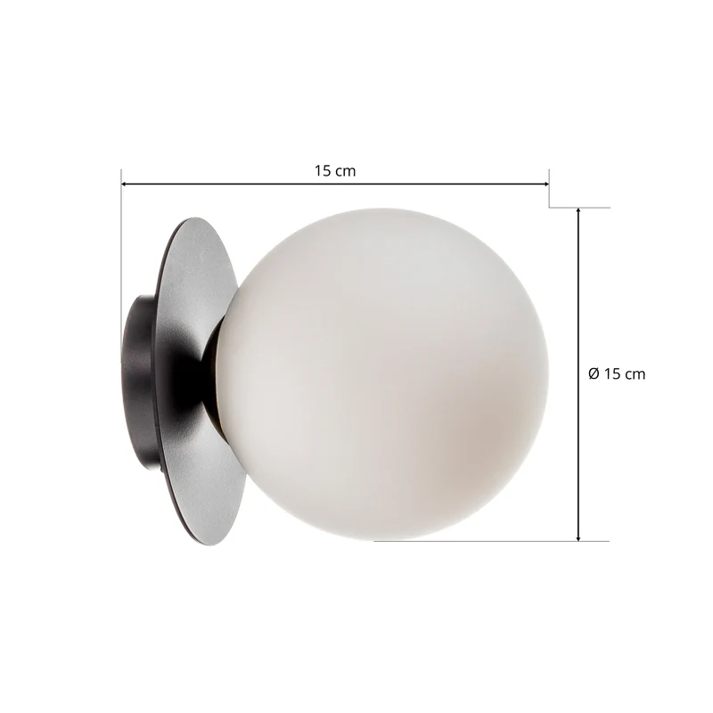 B-Ware Wandleuchte Minerva K1 Metall schwarz Lampe Leuchte Wandlicht Kugel rund E14