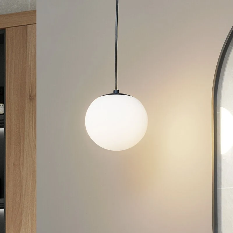 B-Ware Lucande Hängelampe Bidolo schwarz Glas Ø 15 cm IP44 Deckenlampe Lampe Leuchte