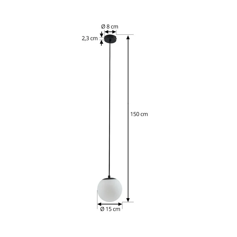 B-Ware Lucande Hängelampe Bidolo schwarz Glas Ø 15 cm IP44 Deckenlampe Lampe Leuchte