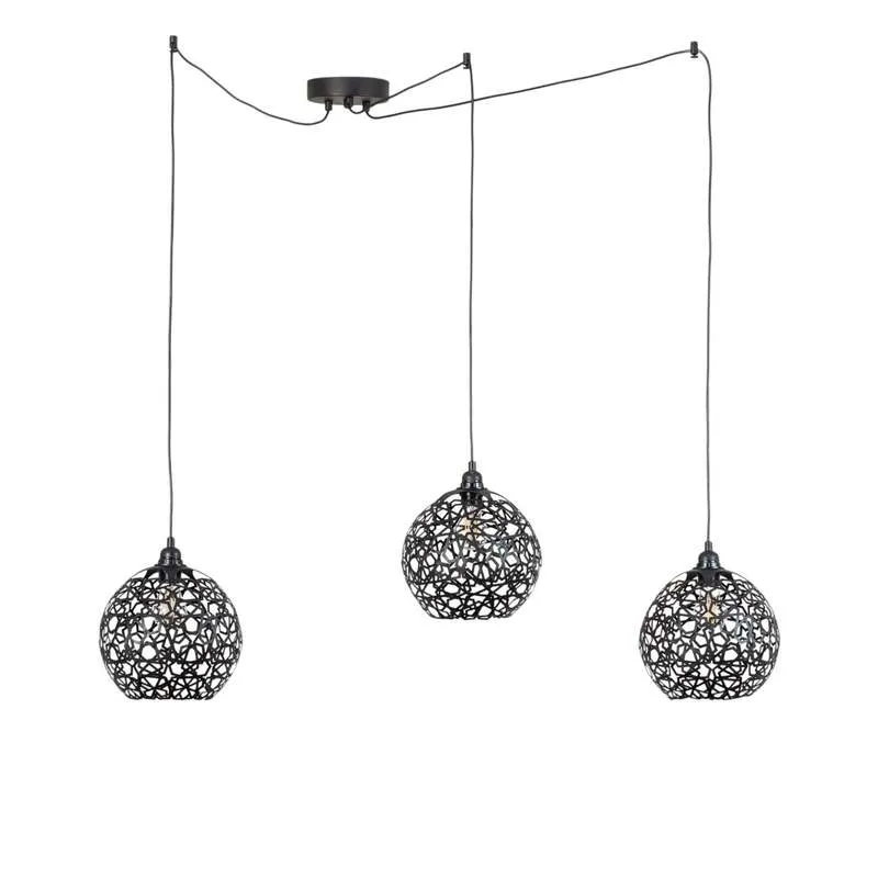 B-Ware Hängelampe Fellini MR-897 3-flg. dezentral schwarz E27 Deckenlampe Lampe Leuchte
