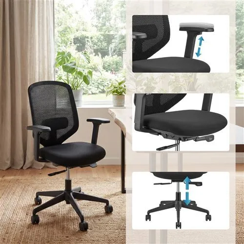 B-Ware HJH OFFICE Bürostuhl Drehstuhl Schreibtischstuhl Delvia Schwarz Armlehnen