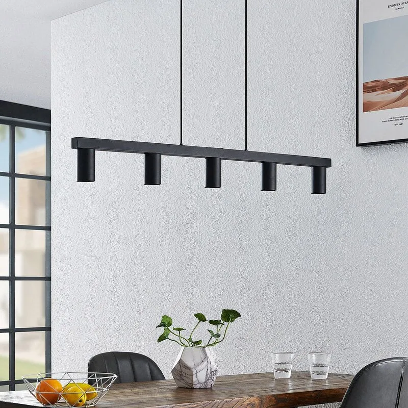 B-Ware Lindby Baliko Hängeleuchte Deckenlampe Lampe Pendelleuchte 5-flmg GU10 schwarz