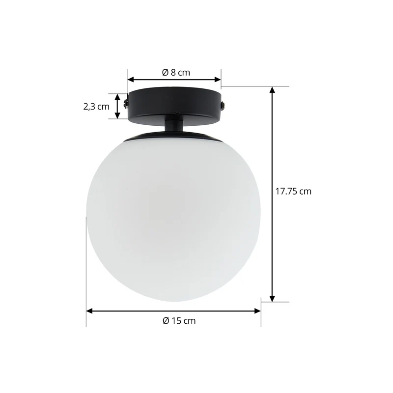B-Ware Lucande Deckenlampe Bidolo LED Lampe dimmbar schwarz IP44 Ø15cm 17,7cm hoch