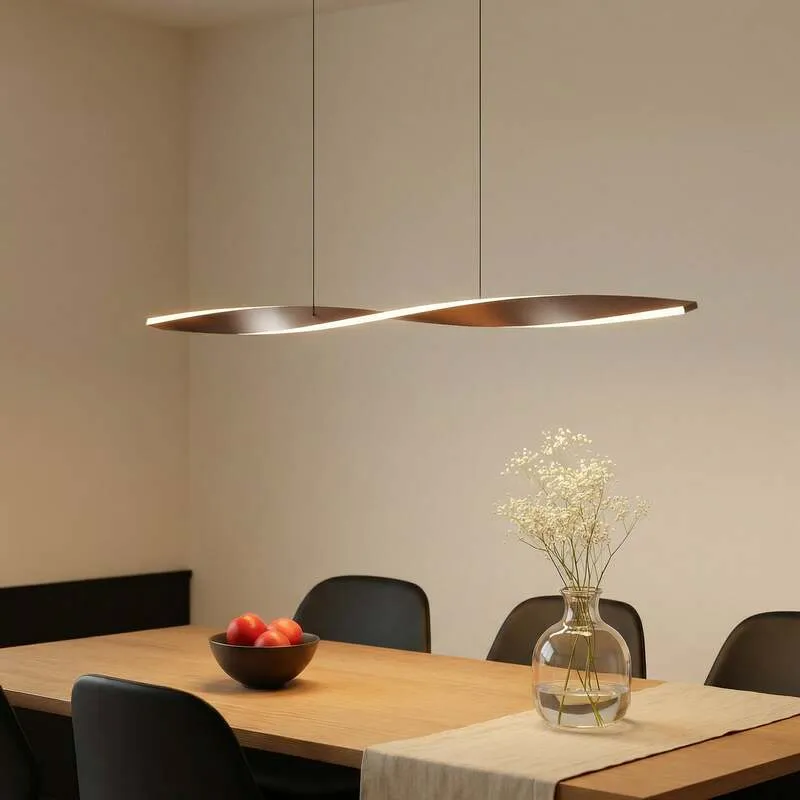 B-Ware Lindby Hängeleuchte Pendelleuchte Jaren LED Lampe dimmbar CCT braun 100cm