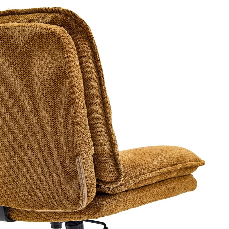B-Ware hjh LIVING Loungesessel Sessel Schneidersitzstuhl Criss-Cross 20 Stoff Braun