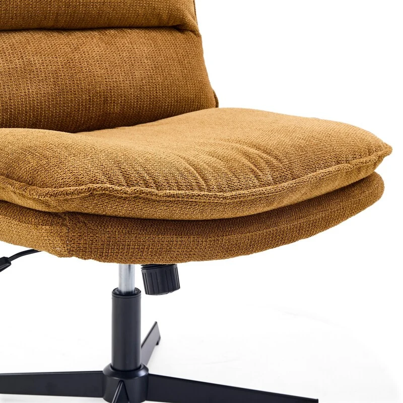 B-Ware hjh LIVING Loungesessel Sessel Schneidersitzstuhl Criss-Cross 20 Stoff Braun