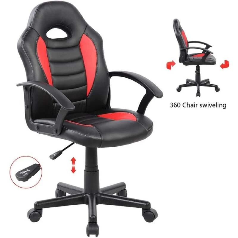 B-Ware Rocada Gamingstuhl BASIC Kunstleder rot ergonomisch Stuhl für Gamer Homeoffice