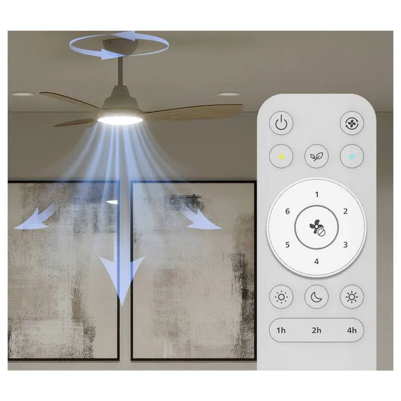B-Ware Philips LED Deckenventilator Olas 30W dimmbar mit Fernbedienung braun 190m³/min