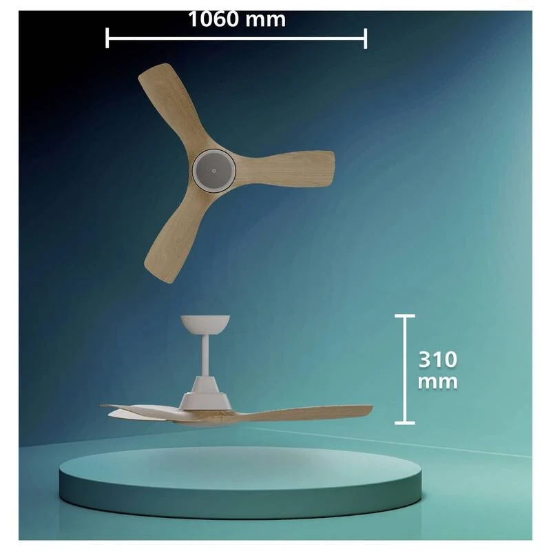 B-Ware Philips LED Deckenventilator Olas 30W dimmbar mit Fernbedienung braun 190m³/min