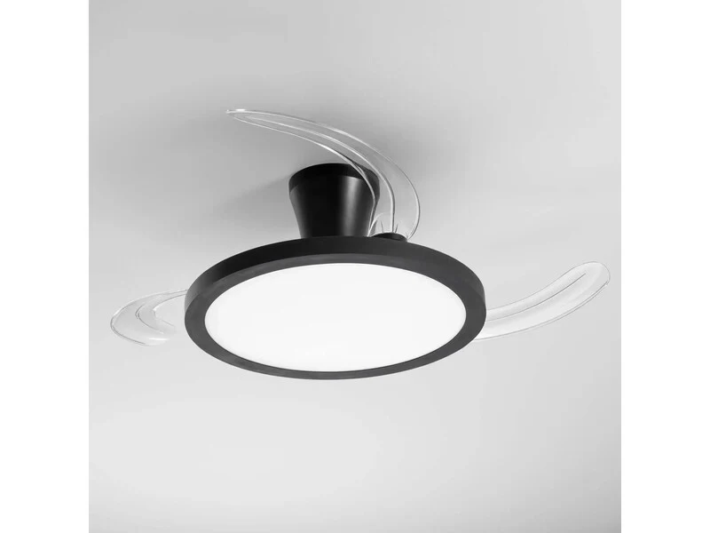 B-Ware Intec Plafoniera Ventilator CCT dimmbar RGB Condor 46W 4050lm 24x49cm schwarz
