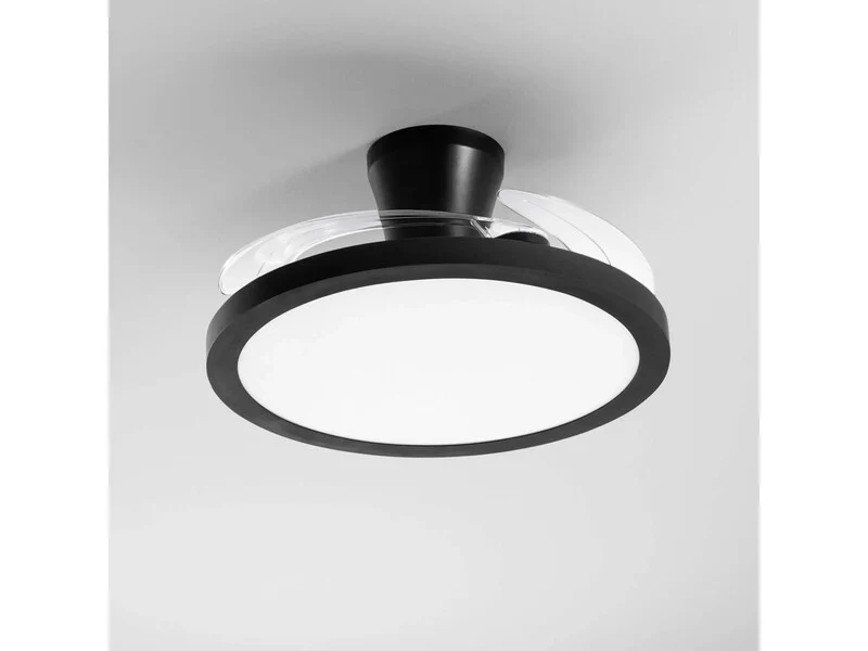 B-Ware Intec Plafoniera Ventilator CCT dimmbar RGB Condor 46W 4050lm 24x49cm schwarz