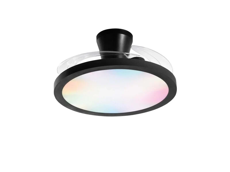 B-Ware Intec Plafoniera Ventilator CCT dimmbar RGB Condor 46W 4050lm 24x49cm schwarz